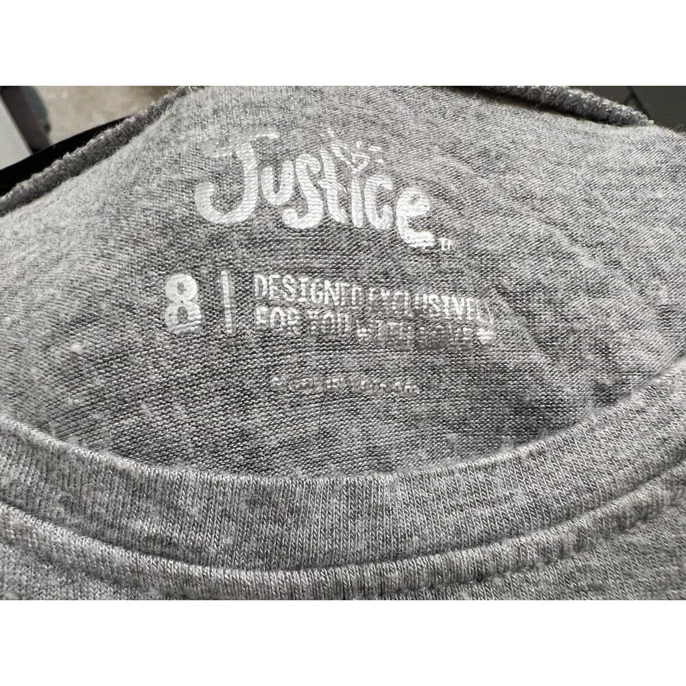 Girls Justice Gray Unicorn Tank Top Size 8
